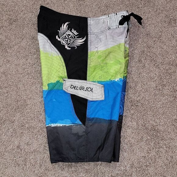 Del☀️Sol Color Changing Boardshorts Catchin Rays n Carvin Waves Size 28 - Picture 5 of 6
